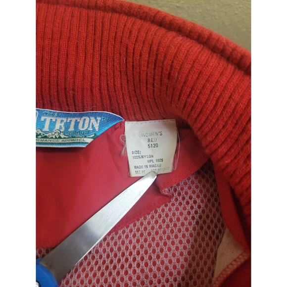 VTG 80s Woolrich Womens Teton Rain Jacket L Red Full Zip Hooded Lightweight EUC - Picture 6 of 12